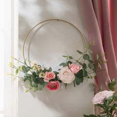 Декоративный подвес "Эвкалипт и розы", диаметр 45 см