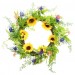 Декоративный венок "Летние цветы", диаметр 50 см