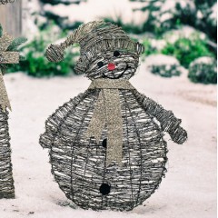 Декоративная фигура "Снеговик" ротанг, 48х65 см