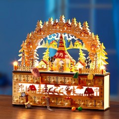 Новогодний декор "Рождественский календарь" со светодиодами, 45х11х43 см
