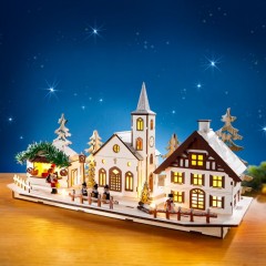 Новогодний декор "Рождественская деревня" со светодиодами, длина 50 см