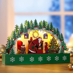 Новогодний декор "Праздник Рождества" со светодиодами, дерево, 25х4,5х16,5 см