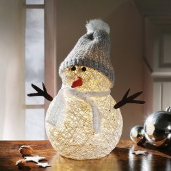 Декоративная фигура "Снеговик" с подсветкой, высота 32 см