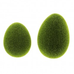 Декоративные фигурки "Яйца, зеленый мох" 2 штуки