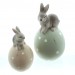 Декоративные фигуры "Пасхальные яйца с зайчиками", терракота, 2 штуки