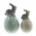 Декоративные фигуры "Пасхальные яйца с зайчиками", терракота, 2 штуки