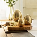 Декоративные фигуры "Золотые пасхальные яйца", терракота, 3 штуки