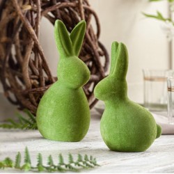 Декоративные фигуры "Зайчики - зеленый мох", 2 штуки