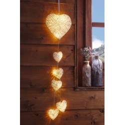 Декоративный подвес "Светящиеся сердца" LED, В 65 см