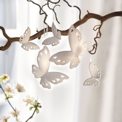 Декоративные подвески "Белые бабочки", фарфор, 5 штук