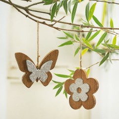 Декоративные подвески "Цветок и бабочка", 2 штуки