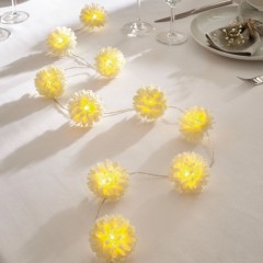Декоративная гирлянда "Белые цветы" со светодиодами, длина 140 см