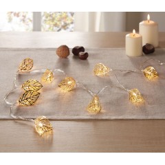 Декоративная гирлянда "Золотые листья" со светодиодами, Д 120 см