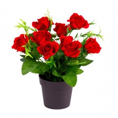 Декоративное растение "Красные розы" В 25 см