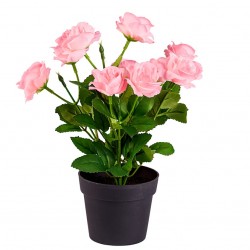 Декоративное растение "Розовые розы" высота 25 см