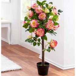 Декоративное растение "Розовый куст" со светодиодами, В 60 см
