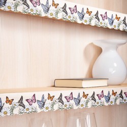 Декоративная клеевая лента для полок "Бабочки", 180х6 см